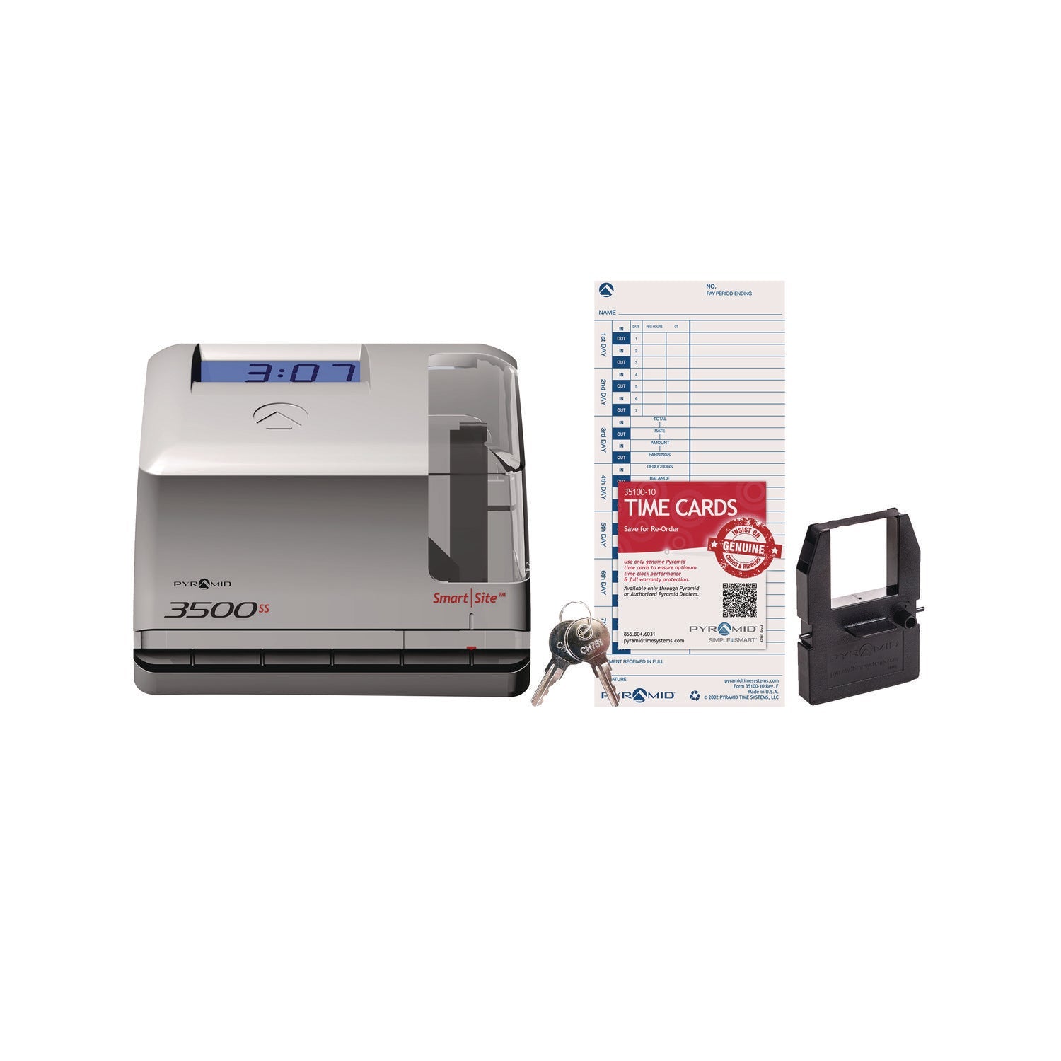 pyramid-technologies-3500-smart-site-punch-card-time-clock-system-dc-powered-operation-light-gray-pti3500ss_1